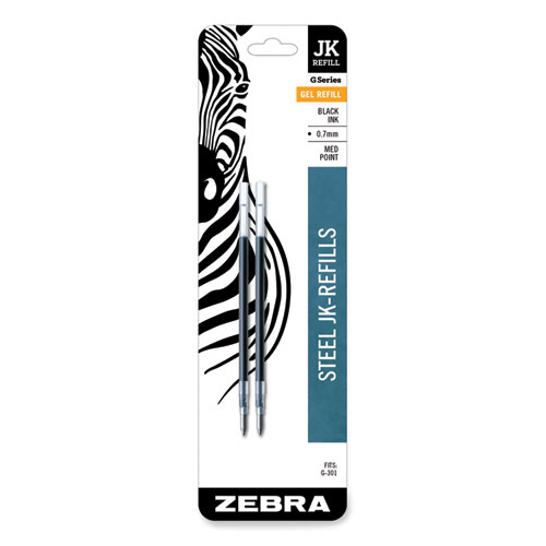 Image of Zebra® Refill For Zebra Jk G-301 Gel Rollerball Pens, Medium Conical Tip, Black Ink, 2/Pack