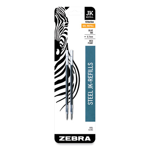 Image of Zebra® Refill For Zebra Jk G-301 Gel Rollerball Pens, Medium Conical Tip, Blue Ink, 2/Pack