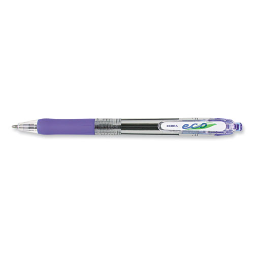 Image of Zebra® Eco Jimnie Clip Ballpoint Pen, Retractable, Medium 1 Mm, Blue Ink, Translucent Blue Barrel, 12/Pack