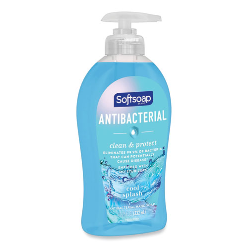 Image of Softsoap® Antibacterial Hand Soap, Cool Splash, 11.25 Oz Pump Bottle, 6/Carton