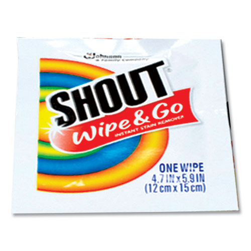 Shout® Wipe and Go Instant Stain Remover, 4.7 x 5.9, 80 Packets/Carton