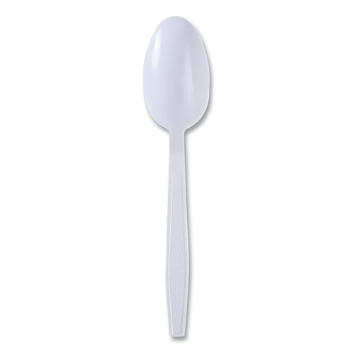 Image of Boardwalk® Heavyweight Wrapped Polypropylene Cutlery, Teaspoon, White, 1,000/Carton