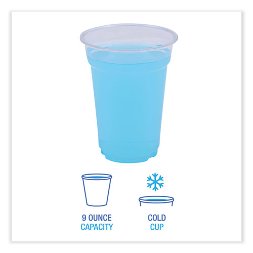 Image of Boardwalk® Clear Plastic Cold Cups, 9 Oz, Pet, 50 Cups/Sleeve, 20 Sleeves/Carton
