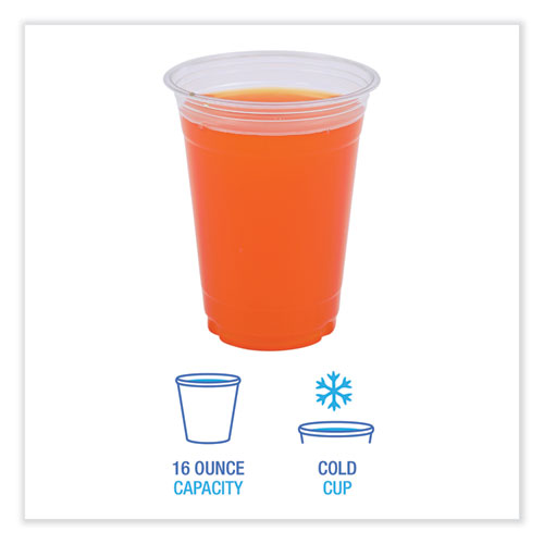 Image of Boardwalk® Clear Plastic Cold Cups, 16 Oz, Pet, 50 Cups/Sleeve, 20 Sleeves/Carton