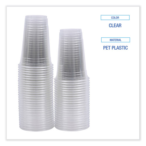 Clear Plastic Cold Cups, 20 oz, PET, 50 Cups/Sleeve, 20 Sleeves/Carton