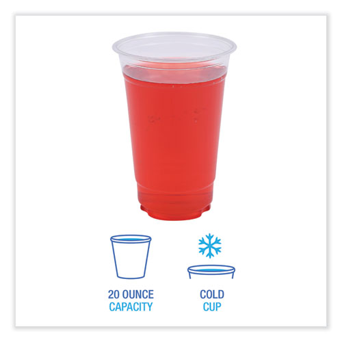 Image of Boardwalk® Clear Plastic Cold Cups, 20 Oz, Pet, 50 Cups/Sleeve, 20 Sleeves/Carton