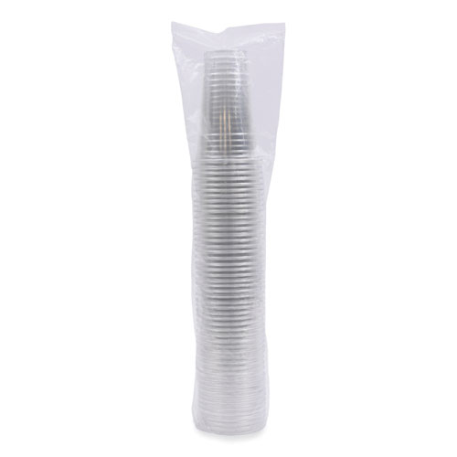 Image of Boardwalk® Clear Plastic Cold Cups, 24 Oz, Pet, 50 Cups/Sleeve, 12 Sleeves/Carton