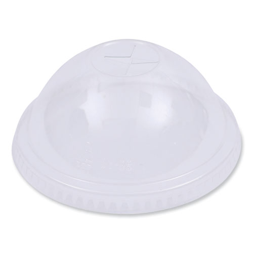 PET Cold Cup Dome Lids, Fits 16 oz to 24 oz Plastic Cups, Clear, 100 Lids/Sleeve, 10 Sleeves/Carton