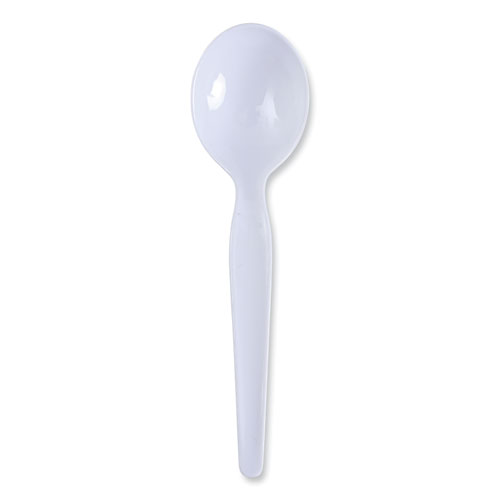 Image of Boardwalk® Heavyweight Polystyrene Cutlery, Soup Spoon, White, 1000/Carton