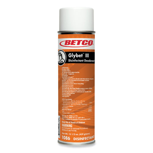 Glybet III Disinfectant, Citrus Bouquet Scent, 15.5 oz Aerosol Spray, 12/Carton