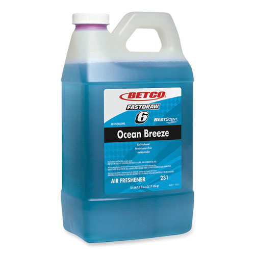 Betco® BestScent Ocean Breeze Deodorizer, Ocean Breeze Scent, 67.6 oz FastDraw Bottle, 4/Carton