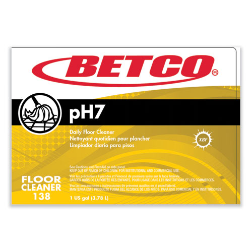 pH7 Floor Cleaner, Lemon Scent, 1 gal Bottle, 4/Carton