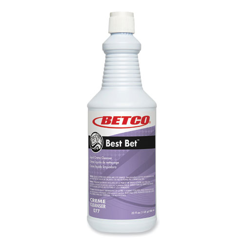 Betco® Best Bet Liquid Creme Cleanser, Mint, 32 oz Bottle, 12/Carton