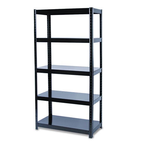 Safco® Boltless Steel Shelving, Five-Shelf, 36W X 18D X 72H, Black