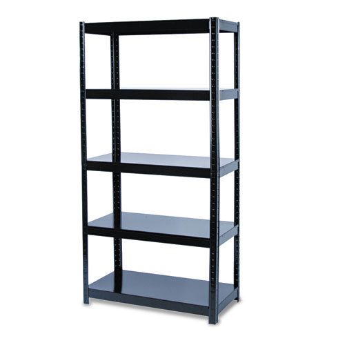 Boltless Steel Shelving, Five-Shelf, 36w X 18d X 72h, Black