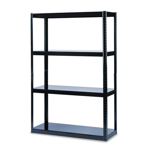 Boltless Steel Shelving, Five-Shelf, 48w x 18d x 72h, Black