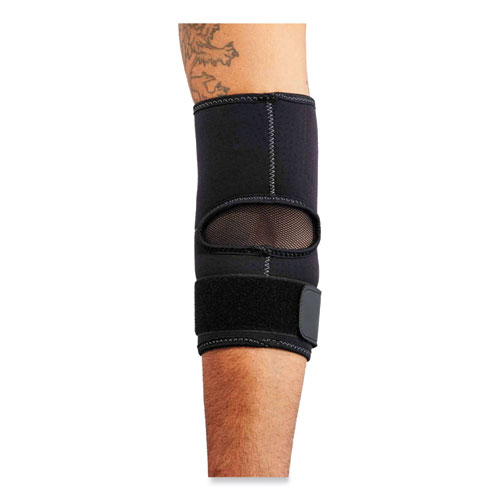 Image of Ergodyne® Proflex 655 Compression Arm Sleeve With Strap, Small, Black, Ships In 1-3 Business Days