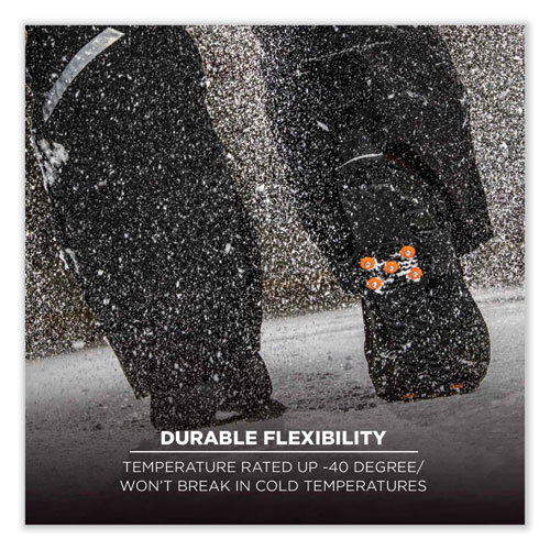 Image of Ergodyne® Trex 6310 Adjustable Slip-On Ice Cleats, Medium, Black, Pair, Ships In 1-3 Business Days