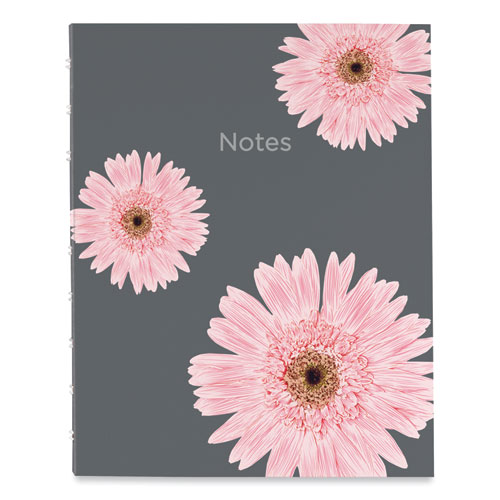 NotePro Notebook, 1-Subject, Medium/College Rule, Pink/Gray Cover, (75) 9.25 x 7.25 Sheets