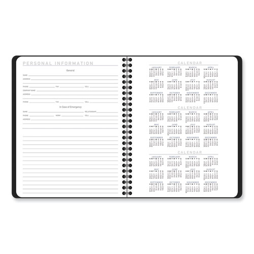 Contempo Lite Academic Year Weekly/Monthly Planner, 8.75 x 7.87, Black Cover, 12-Month (July to June) 2024 to 2025