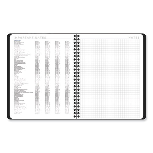 Contempo Lite Academic Year Weekly/Monthly Planner, 8.75 x 7.87, Black Cover, 12-Month (July to June) 2024 to 2025