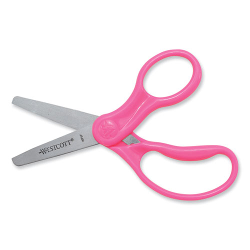 Image of Westcott® For Kids Scissors, Blunt Tip, 5" Long, 1.75" Cut Length, Assorted Straight Handles, 12/Pack