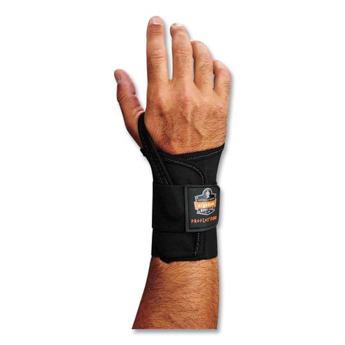 Image of Ergodyne® Proflex 4000 Single Strap Wrist Support, Small, Fits Left Hand, Black, Ships In 1-3 Business Days