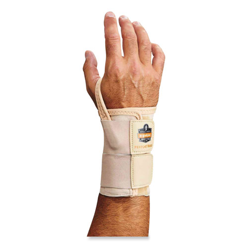 Image of Ergodyne® Proflex 4010 Double Strap Wrist Support, X-Large, Fits Left Hand, Tan, Ships In 1-3 Business Days