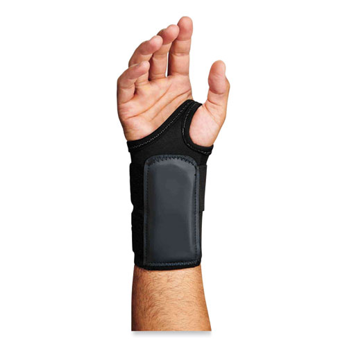 Image of Ergodyne® Proflex 4010 Double Strap Wrist Support, Medium, Fits Left Hand, Black, Ships In 1-3 Business Days