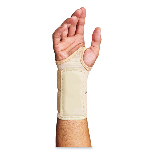 Image of Ergodyne® Proflex 4010 Double Strap Wrist Support, Medium, Fits Left Hand, Tan, Ships In 1-3 Business Days