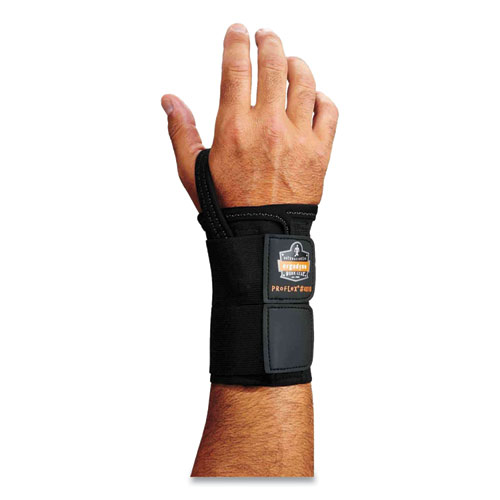 Ergodyne® Proflex 4010 Double Strap Wrist Support, Small, Fits Left Hand, Black, Ships In 1-3 Business Days