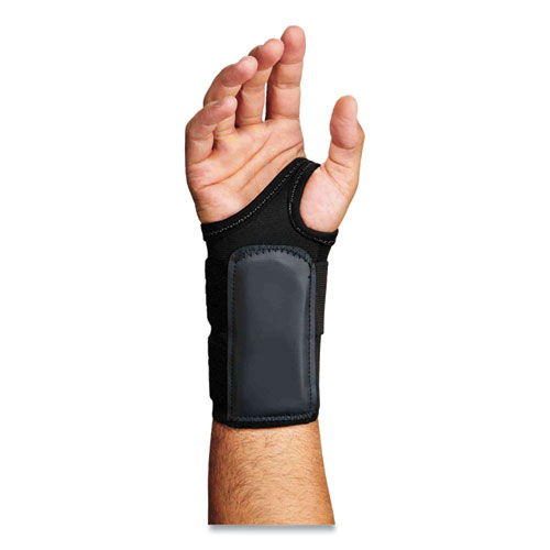 Image of Ergodyne® Proflex 4010 Double Strap Wrist Support, Large, Fits Right Hand, Black, Ships In 1-3 Business Days