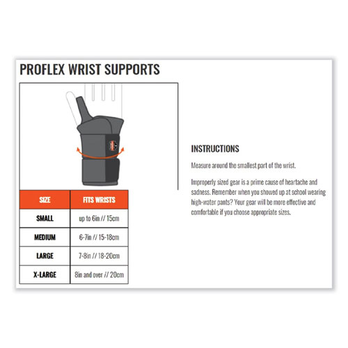 ProFlex 4010 Double Strap Wrist Support, Small, Fits Right Hand, Black