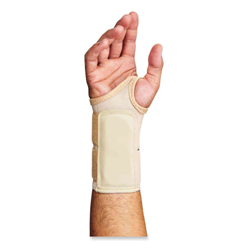 Image of Ergodyne® Proflex 4010 Double Strap Wrist Support, Medium, Fits Right Hand, Tan, Ships In 1-3 Business Days