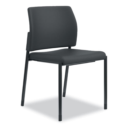 Hon® Accommodate Series Guest Chair, 23.5" X 22.25" X 31.5", Black Seat, Black Back, Textured Black Base, 2/Carton