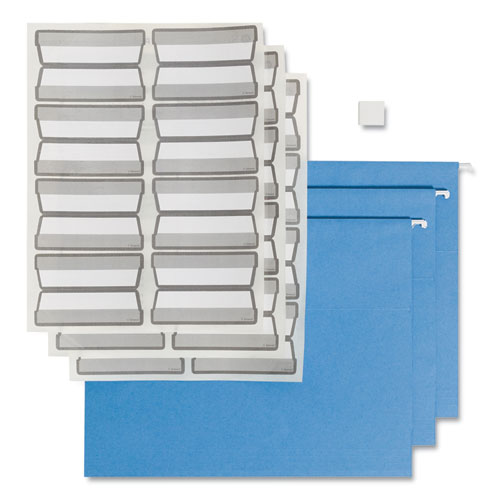 Smead™ Colored Hanging File Folders With Protab Kit, Letter Size, 1/3-Cut, Blue
