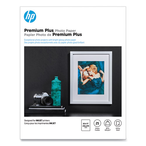 Premium Plus Photo Paper, 11.5 mil, 8.5 x 11, Glossy White, 25/Pack