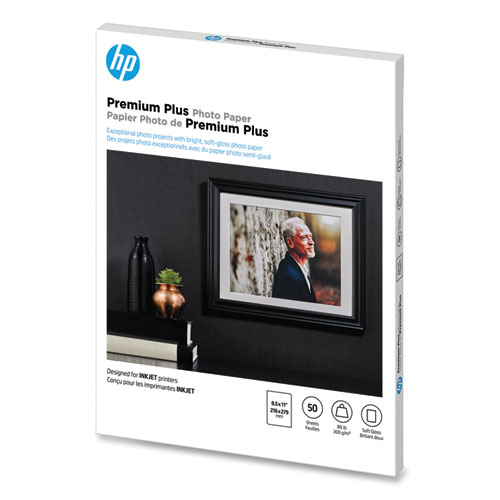 Premium Plus Photo Paper, 11.5 mil, 8.5 x 11, Soft-Gloss White, 50/Pack
