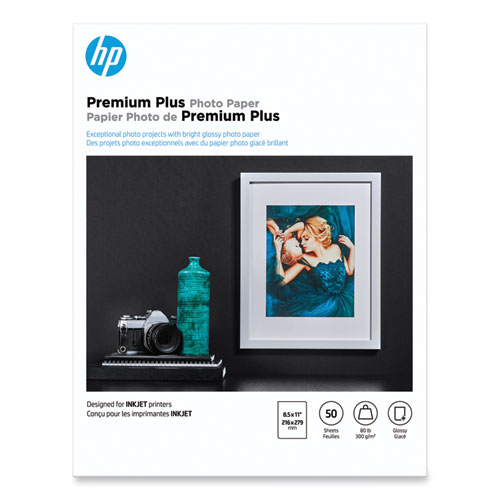 Premium Plus Photo Paper, 11.5 mil, 8.5 x 11, Glossy White, 50/Pack