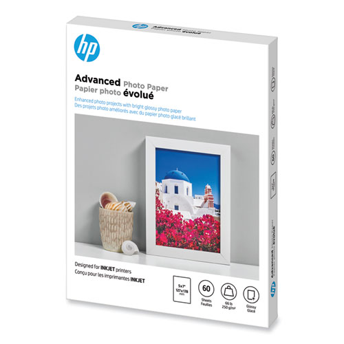 Advanced Photo Paper, 10.5 mil, 5 x 7, Glossy White, 60/Pack
