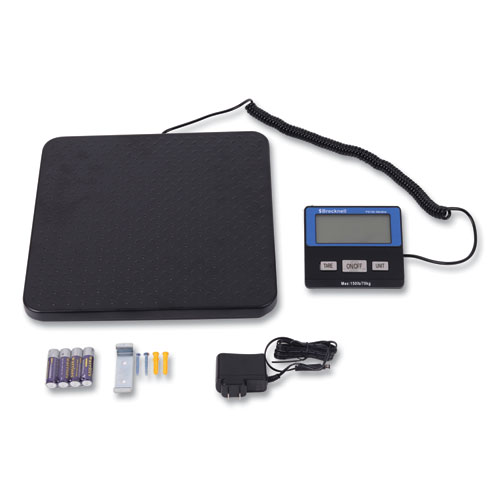 Image of PS150 Slimline Portable Bench Scale, 150 lbs/70 kg Capacity, 11.8 x 11.8 x 1.34 Platform, Black