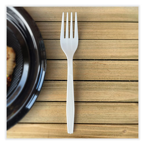 Image of Boardwalk® Heavyweight Polypropylene Cutlery, Fork, White, 1000/Carton