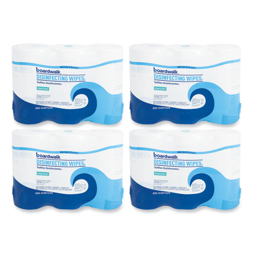 Image of Disinfecting Wipes, 7 x 8, Fresh Scent, 75/Canister, 12 Canisters/Carton
