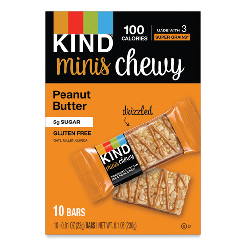 Image of Kind Minis Chewy, Peanut Butter, 0.81 Oz 10/Pack