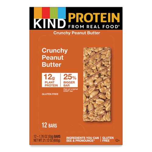 Image of Kind Protein Bars, Crunchy Peanut Butter, 1.76 Oz, 12/Pack
