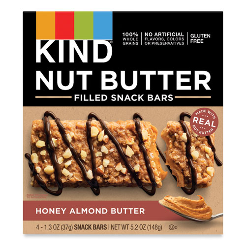 Nut Butter Filled Snack Bars, Honey Almond Butter, 1.3 oz, 4/Pack
