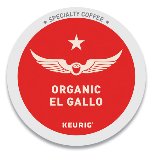 El Gallo Organic Coffee K-Cups, Light Roast, 20/Box