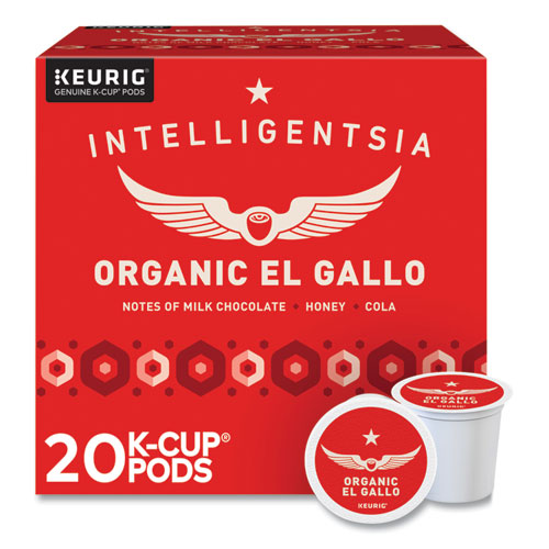 El Gallo Organic Coffee K-Cups, Light Roast, 20/Box