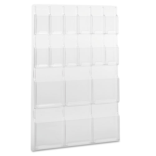 Image of Safco® Reveal Clear Literature Displays, 18 Compartments, 30W X 2D X 45H, Clear