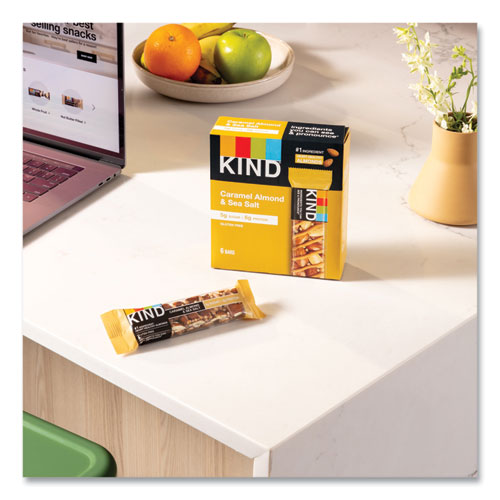 Image of Kind Nuts And Spices Bar, Caramel Almond And Sea Salt, 1.4 Oz Bar, 12/Box